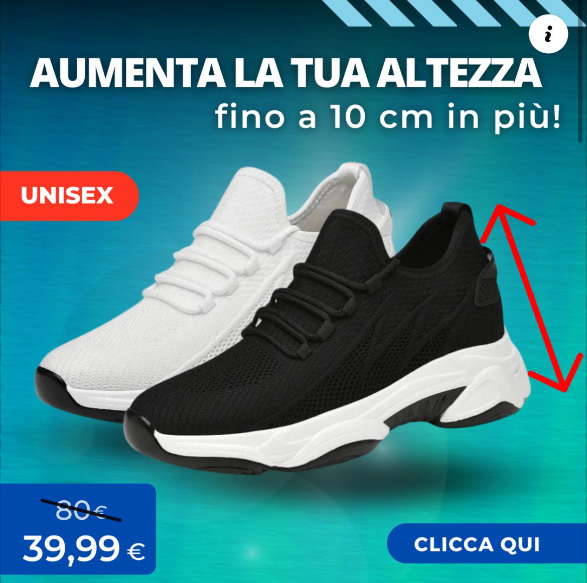 Scarpe unisex con rialzo da 5 a 10 cm - Pamaria