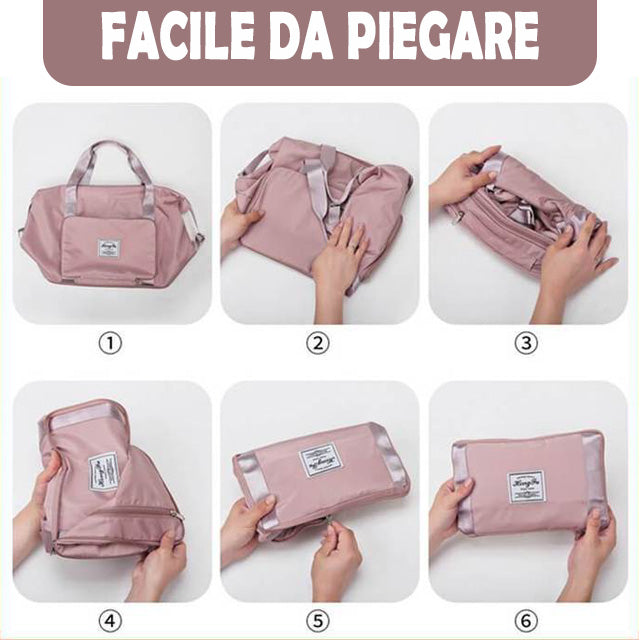 RXYY, borsa da viaggio da appendere con rose rosse e fiori, pieghevole RXYY, borsa da viaggio da appendere con rose rosse e fiori, pieghevole